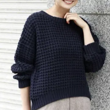 신품 사니 레이블 볼륨감 있는 빅 와플 니트