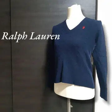 새상품급 Ralph Lauren sports V넥 케이블 니트 호스 자수