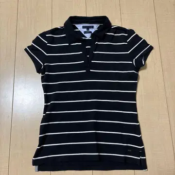 새상품급 TOMMY HILFIGER 보더 피케 셔츠 M 네이비 타미힐피거