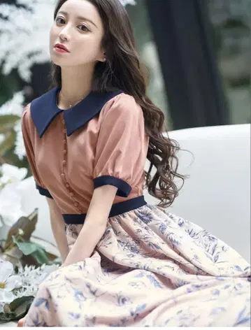 에밀리아 위즈 플라워 롱 원피스 핑크 S 사이즈 새상품급