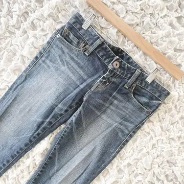 마우지 로우라이즈 스키니 데님 청바지 파랑 캐주얼 세탁 가능