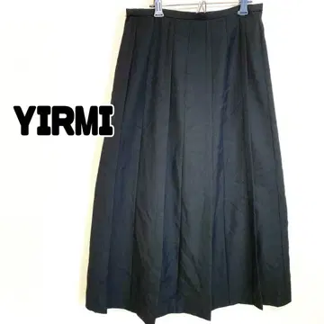 YIRMI 블랙 플리츠 스커트 울 혼방 롱 심플 스테디셀러