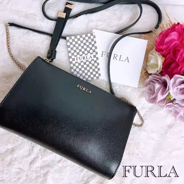 새상품급 FURLA 훌라 숄더백 가죽 블랙 지갑 블랙