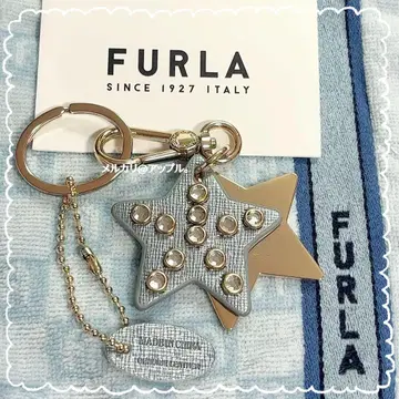 FURLA 풀라 스타 모티프 가죽 키링 키홀더