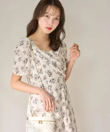snidel 레이온 카슈쿨 프린트 원피스