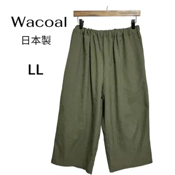 Wacoal 일본제 LL 카키 와이드 팬츠 가벼움 x 편안함 새상품급