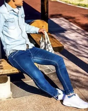 대형 사이즈 슬림한 다리 미국 이글 스키니 강렬한 스트레치 데님