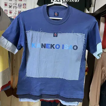 남성용 카네코 이사오 데미지 반팔 티셔츠