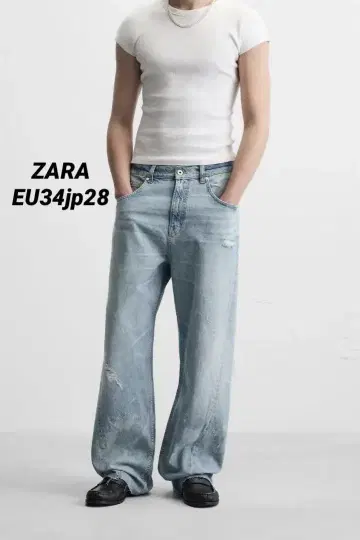 ZARA 자라 배기 핏 스티치 청바지 EU34 jp28 완판템