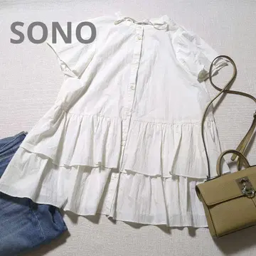 sono 소노 티어드 플레어 2way 블라우스 프릴 넉넉한 핏