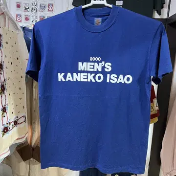 남성용 카네코 이사오 로고 반팔 티셔츠