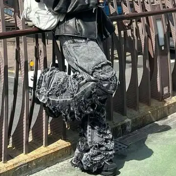 ASPHALT DISTRESSED DOUBLE LAYERED PANTS
