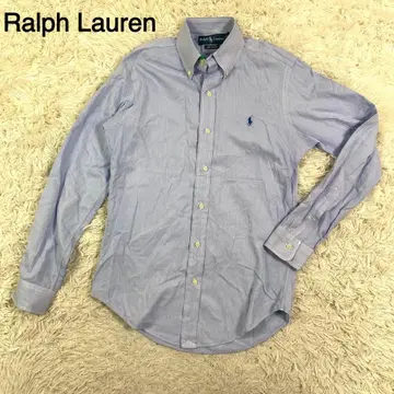 Ralph Lauren 블루 컬러 로고 자수 버튼다운 긴팔 셔츠
