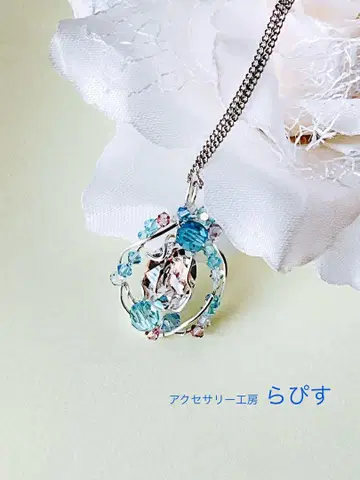 반짝이는 크리스탈 펜던트, 파란색 크리스탈 비즈 목걸이