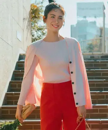 안피로 핑크 카디건