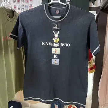 남성용 카네코 이사오 토끼 반팔 T셔츠