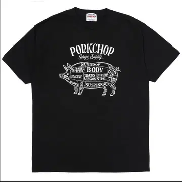 PORKCHOP PORK FRONT TEE BLACK