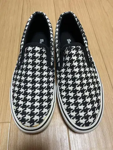 25.5cm 하운드투스 패턴 슬립온