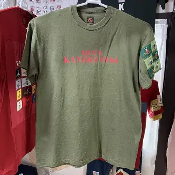 남성용 카네코 이사오 토끼 패치 반팔 티셔츠