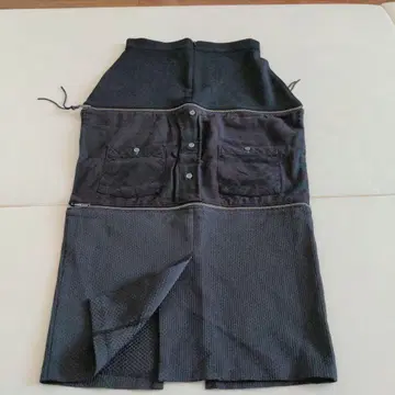 유미 아리아 블랙 디자인 롱 스커트 Y2K 그란지 코어