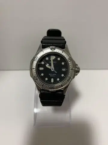 사용 중 제품 SEIKO SCUBA 라버 블랙 쿼츠 다이버 워치