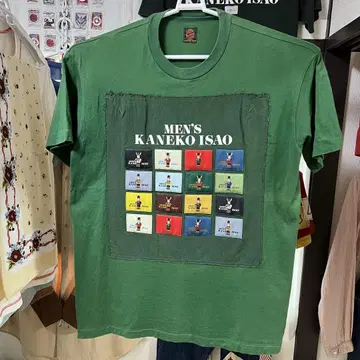 남성용 카네코 이사오 토끼 패치 반팔 티셔츠