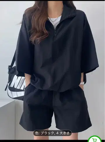 수입 한국 스타일 XL 블랙 셋업