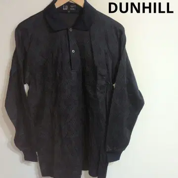 새상품급 DUNHILL 긴팔 올 패턴 피케 셔츠 자수 로고 이탈리아제