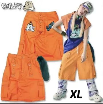 새 상품! 갈피 GALFY 사이버 멍멍이 하프 팬츠 XL 오렌지