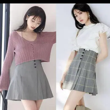 snidel 사이드 플리츠 스커트 숏 팬츠