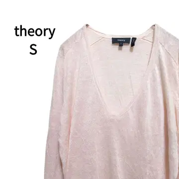 Theory V넥 얇은 소재 티셔츠 린넨 레이온 혼방 S