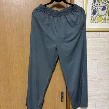 SCAPA 와이드 팬츠 고무 밴드 디자인 그린