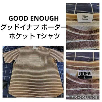 GOOD ENOUGH 굿이너프 보더 포켓 티셔츠 브라운