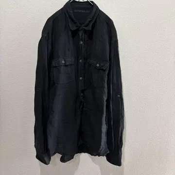 Perry Ellis black dye shirts 코튼 린넨
