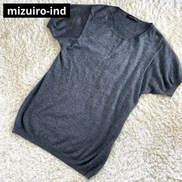 mizuiro-ind 미즈이로 인도 반소매 니트 원피스 그레이