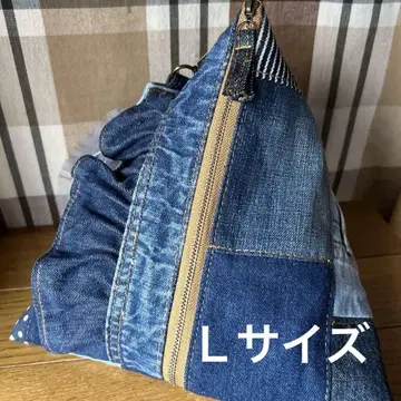 빅사이즈 데님 리메이크 프릴 테트라 파우치 핸드메이드