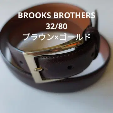 BROOKSB ROTHERS 가죽 벨트 32/80 브라운 x 골드