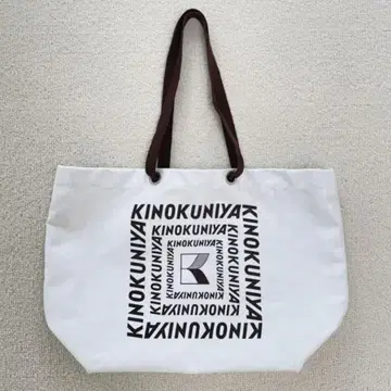 기노쿠니야 KINOKUNIYA 컬러 캔버스 백 화이트 구 로고 레어