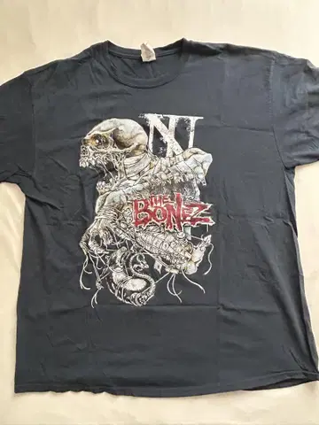 The BONEZ 해골 디자인 XL T셔츠 다크 그레이