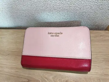 케이트 스페이드 두겹 지갑 핑크/레드