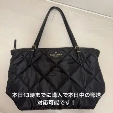 kate spade 토트백 나일론 x 가죽 퀼팅 A4