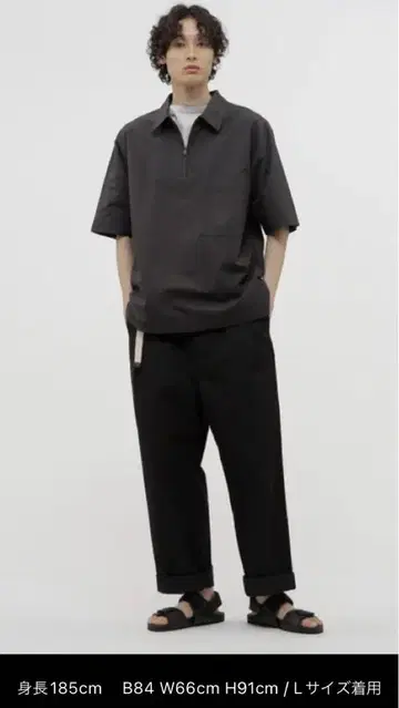 [ 착용 1회 ] 2025년 구매 MHL 와이드 팬츠 L 사이즈 블랙