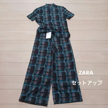ZARA 세트업 니트 그린 체크