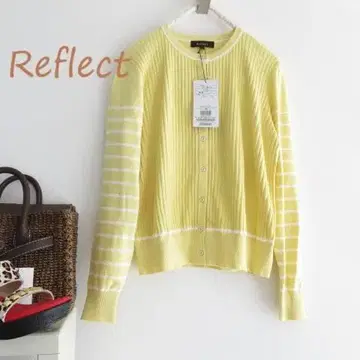 새상품 Reflect 리플렉트 리브 버튼 니트 가디건 M