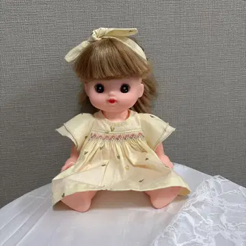 26cm 인형 옷 스모킹 자수 골드 하트 원피스