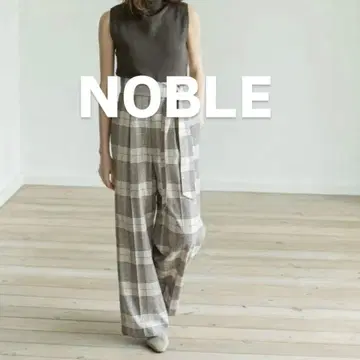[ 새상품급 ] NOBLE 체크 벨티드 하이웨스트 팬츠 일본제