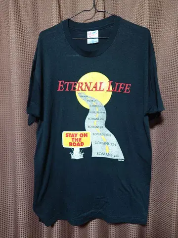 1990년대 HANES 로고 ETERNAL LIFE 빈티지 티셔츠