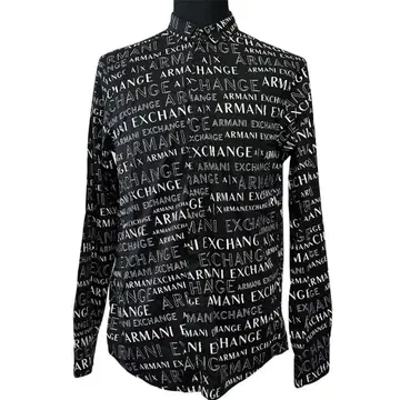 ARMANI EXCHANGE 로고 프린트 긴팔 셔츠