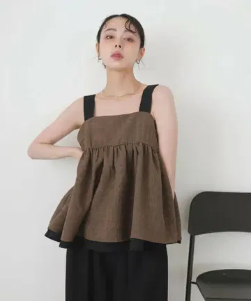 신제품 LIAN 바이컬러 트위드 캐미 브라운 프리 사이즈