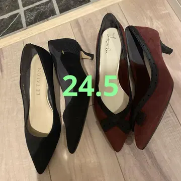 LE TALON 블랙 레드 하이힐 24.5cm